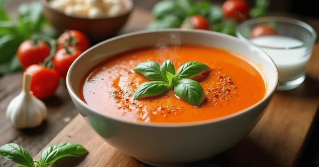 creamy tomato basil soup vegan