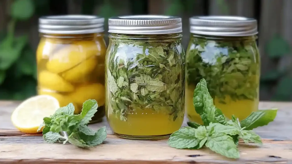 Refreshing lemon balm smoothie for weight loss, blended with spinach, apple, and ginger in a clear glass.